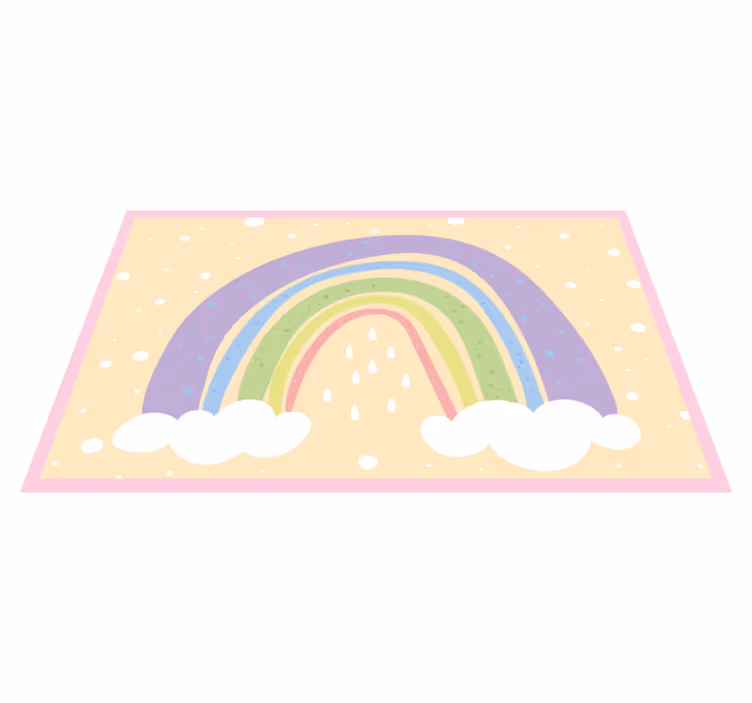 Vinyl rug in soft rainbow hues - TenStickers