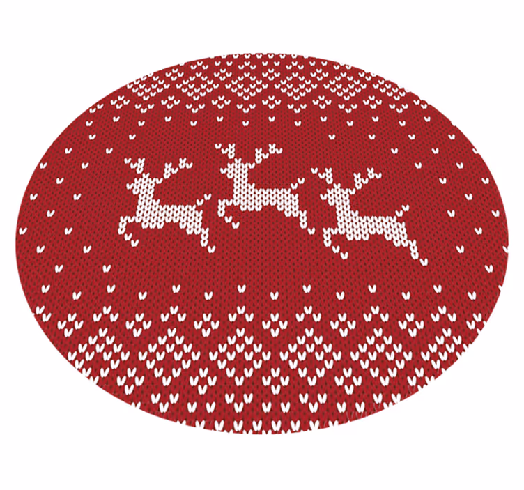 Reindeer Motif christmas vinyl rug - TenStickers