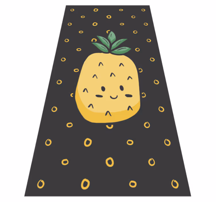 Cheerful Pineapple kids vinyl rug - TenStickers