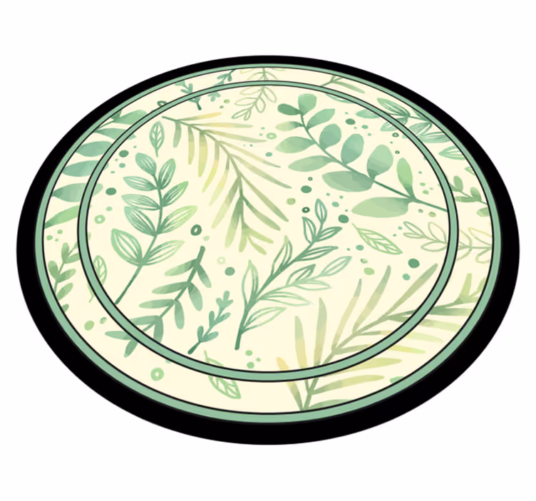 Botanical Motif Accent vinyl rug flowers - TenStickers