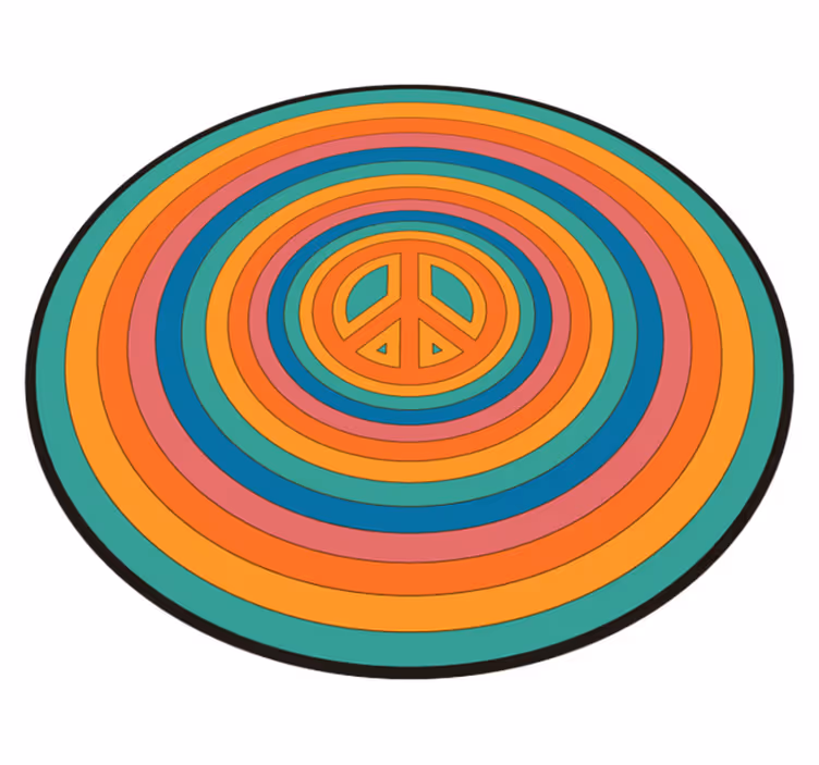 Colorful Peace Symbol teenage bedroom vinyl rug - TenStickers