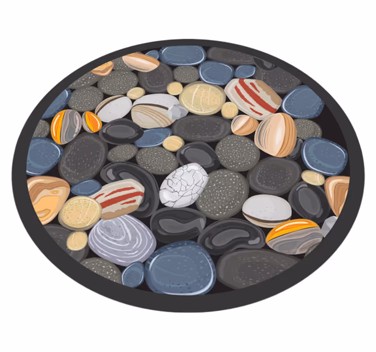 Pebble Mosaic circular vinyl rug - TenStickers