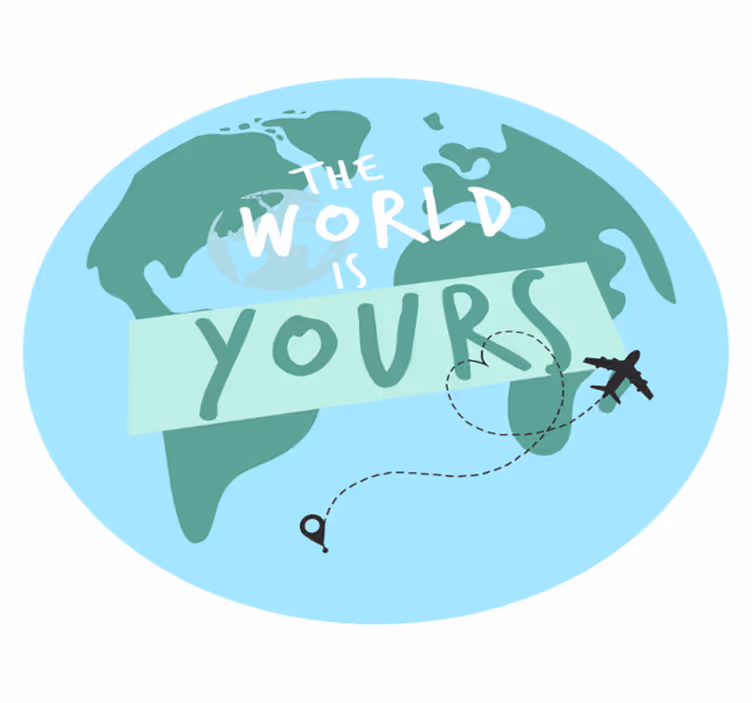 Global Expedition Journey world map vinyl rug - TenStickers