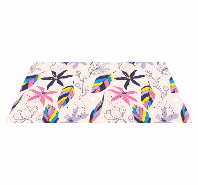 Floral Fantasy vinyl rug flowers - TenStickers