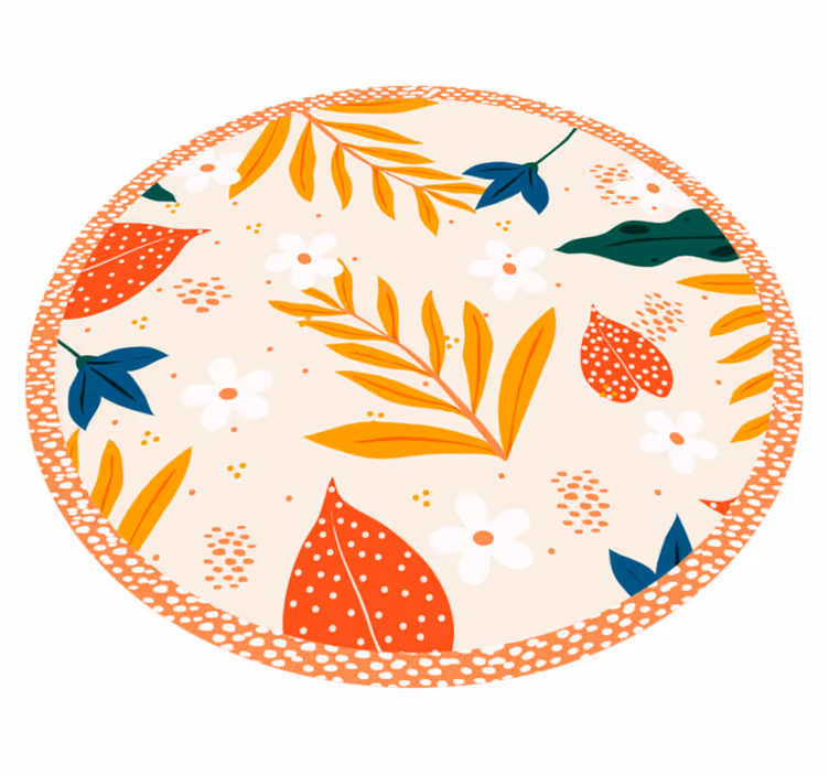 Autumnal Botanical Pattern vinyl rug flowers - TenStickers