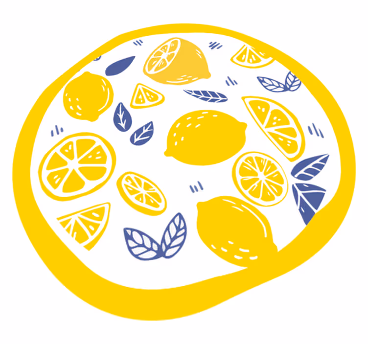 Citrus Pattern Circle vinyl rug flowers - TenStickers