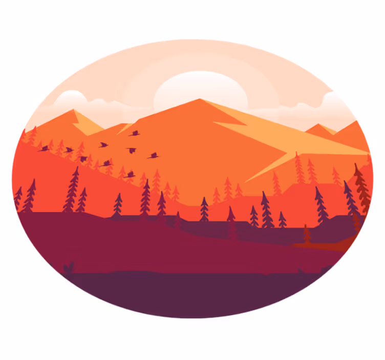 Mountainous Landscape texture vinyl rug - TenStickers