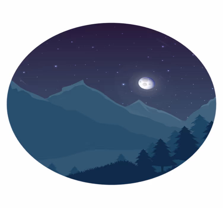 Mountainous Nightfall nature vinyl rug - TenStickers