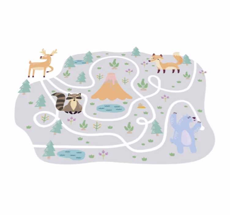 Playful Forest Path vinyl rug gaming - TenStickers