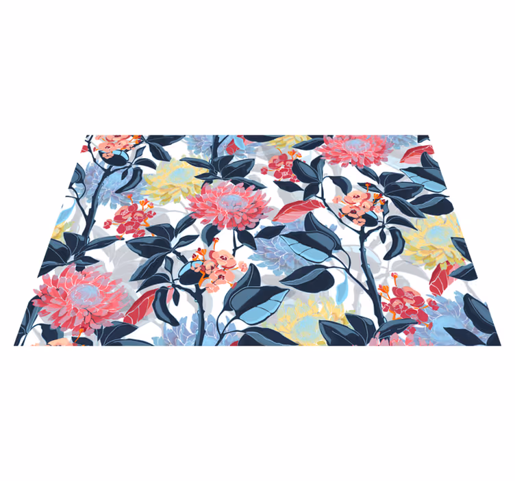 Floral Arrangement Detail vinyl rug flowers - TenStickers