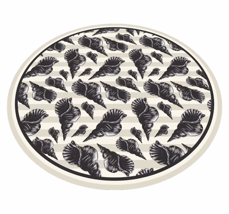 Botanical Foliage Motif vinyl rug flowers - TenStickers