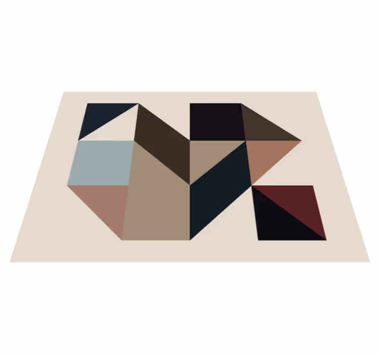 Geometric vinyl rug in geometric shapes decor - TenStickers