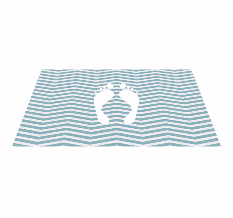 Barred Footprint striped vinyl rug - TenStickers