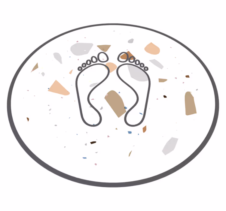 Abstract Footprint vinyl rug bathroom - TenStickers
