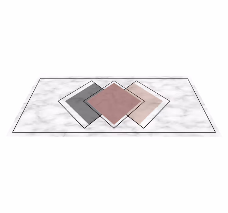 Marble vinyl rug with marble geometrics design - TenStickers