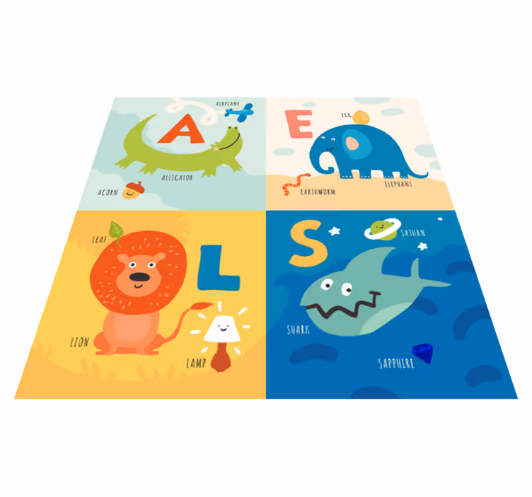 Alphabet vinyl rug for learning the alphabet - TenStickers