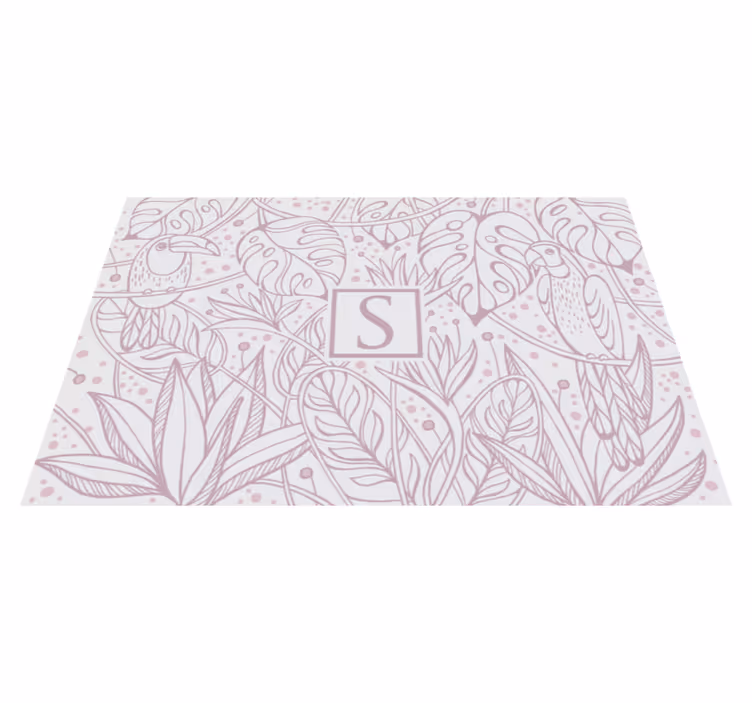 Custom Jungle Motif personalized vinyl rug - TenStickers