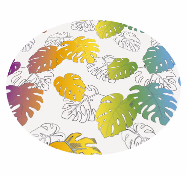 Tropical Monstera Delight floral vinyl rug - TenStickers