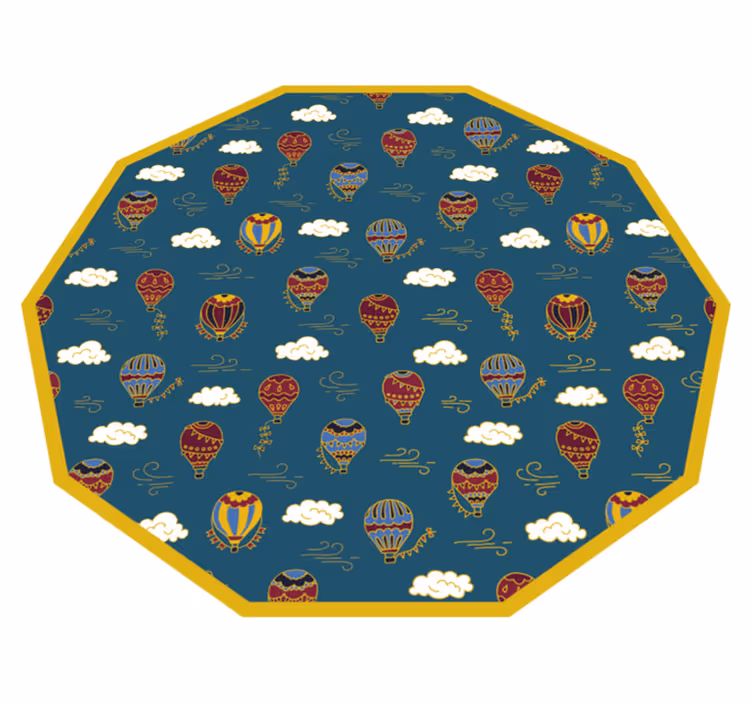 Hot Air Balloons kids vinyl rug - TenStickers