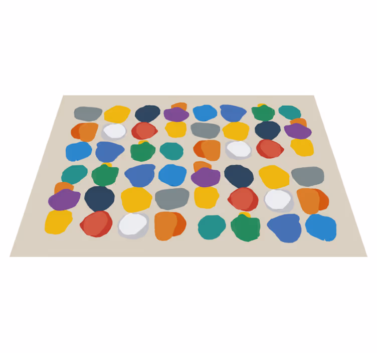 Colorful pebble shapes geometric vinyl rug - TenStickers