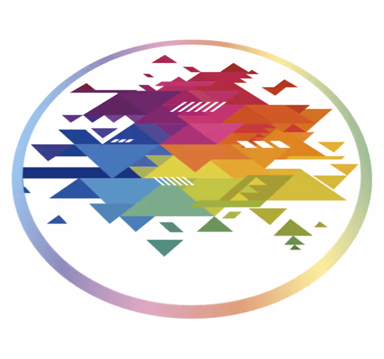 Colorful geometric shapes vinyl rug - TenStickers