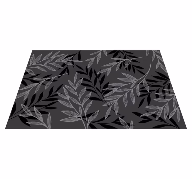 Leafy Silhouette vinyl rug flowers - TenStickers