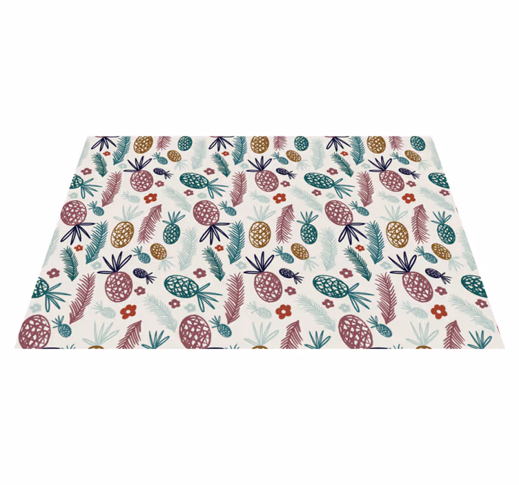 Tropical Fruit Motif vinyl rug flowers - TenStickers