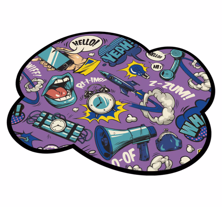 Comic Sound Effects vinyl rug gaming - TenStickers