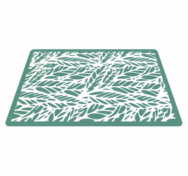 Leafy Elegance vinyl rug flowers - TenStickers