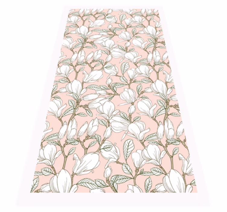 Floral Illustration vinyl rug flowers - TenStickers