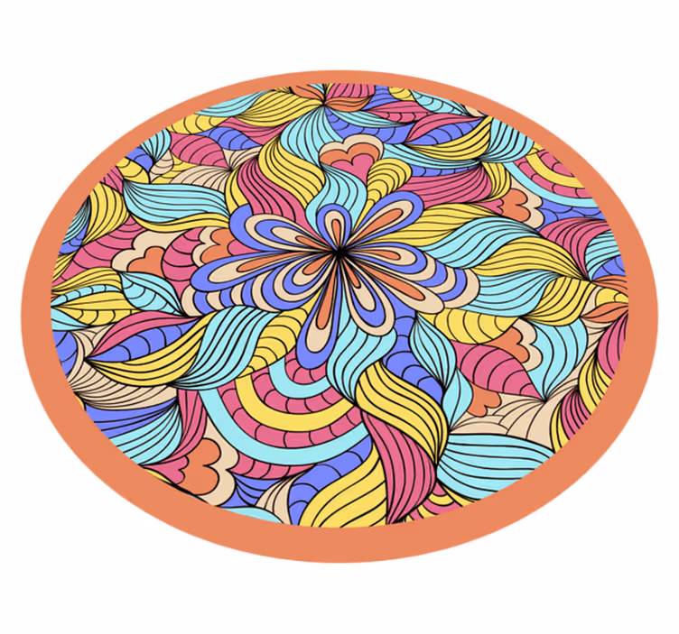 Floral Whirlpool vinyl rug flowers - TenStickers