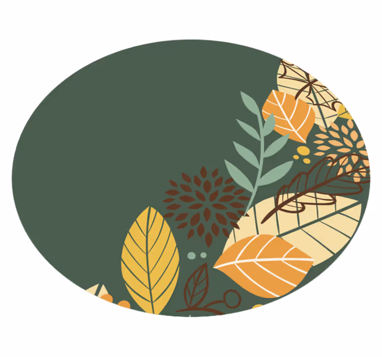 Botanical Pattern Circle vinyl rug flowers - TenStickers