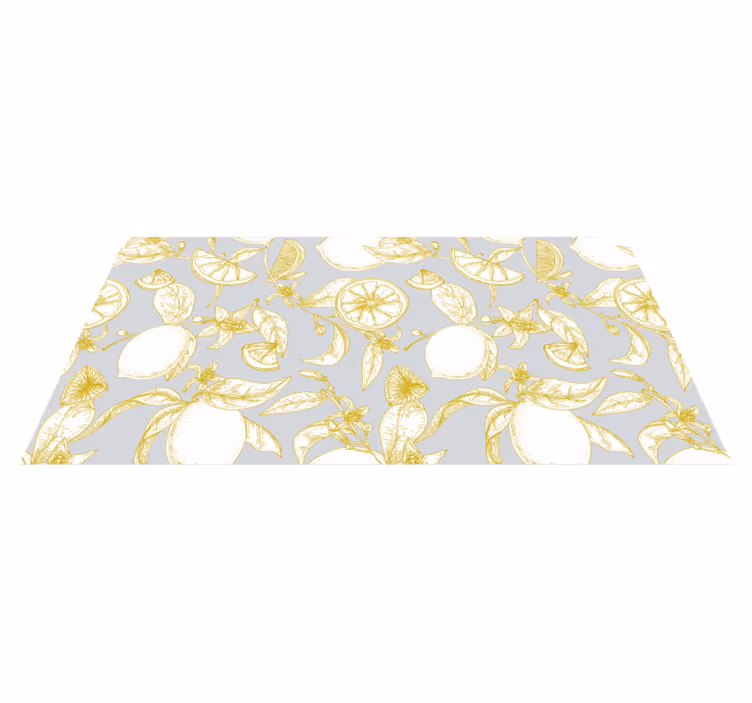 Citrus Botanical Pattern vinyl rug flowers - TenStickers