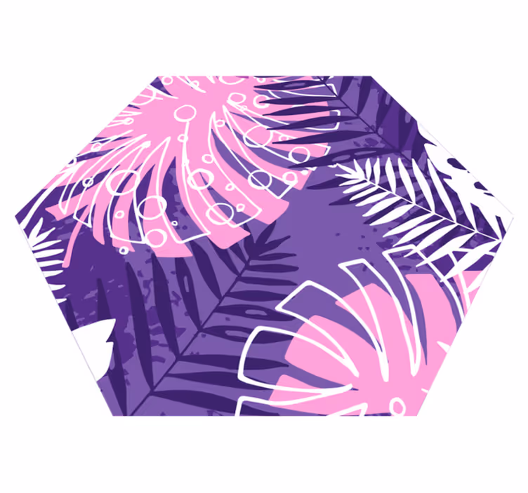 Botanical Statement vinyl rug flowers - TenStickers