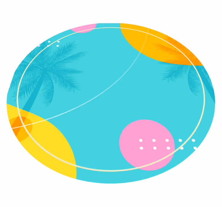 Tropical Palm Decor vinyl rug flowers - TenStickers