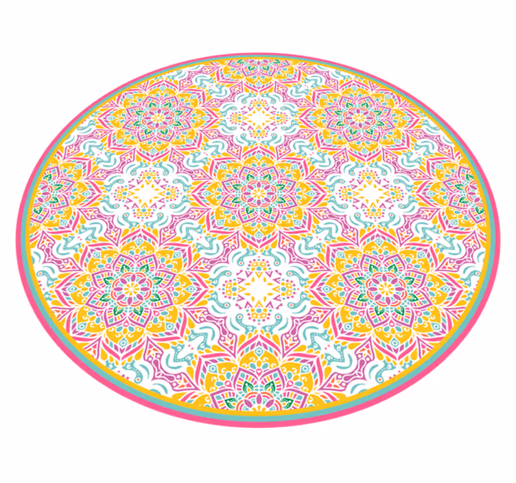 Colourful Mosaic mandala vinyl rug - TenStickers