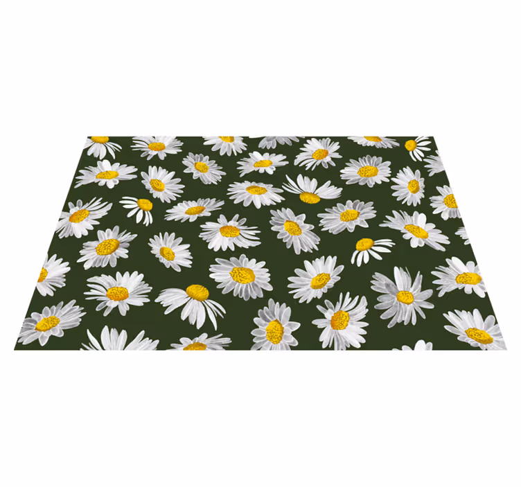 Daisy Delight vinyl rug flowers - TenStickers
