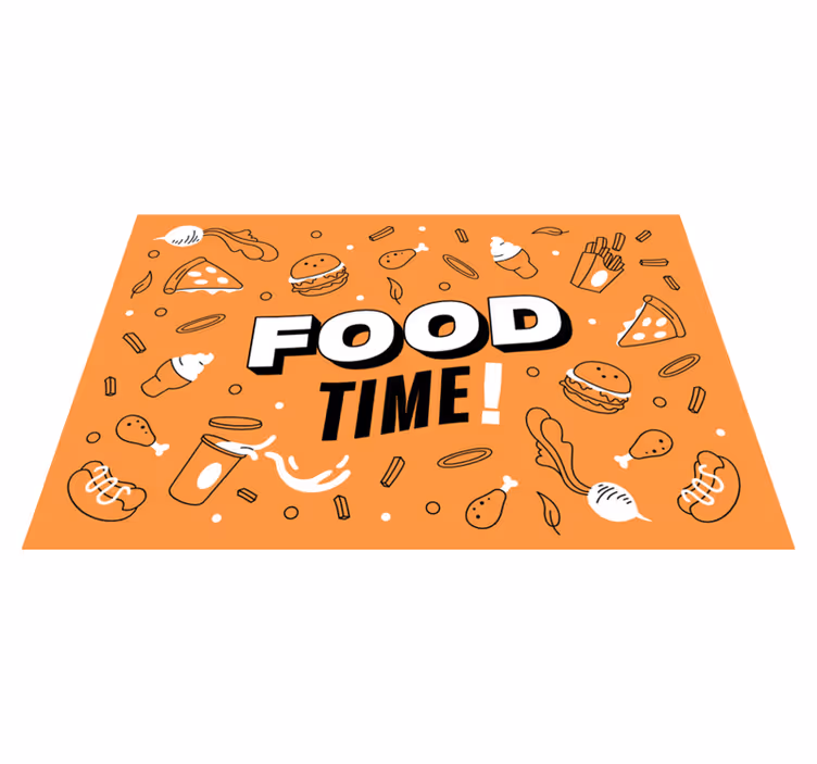 Food Time Illustration kitchen vinyl rug - TenStickers