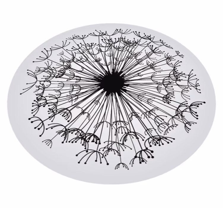 Dandelion Silhouette vinyl rug flowers - TenStickers