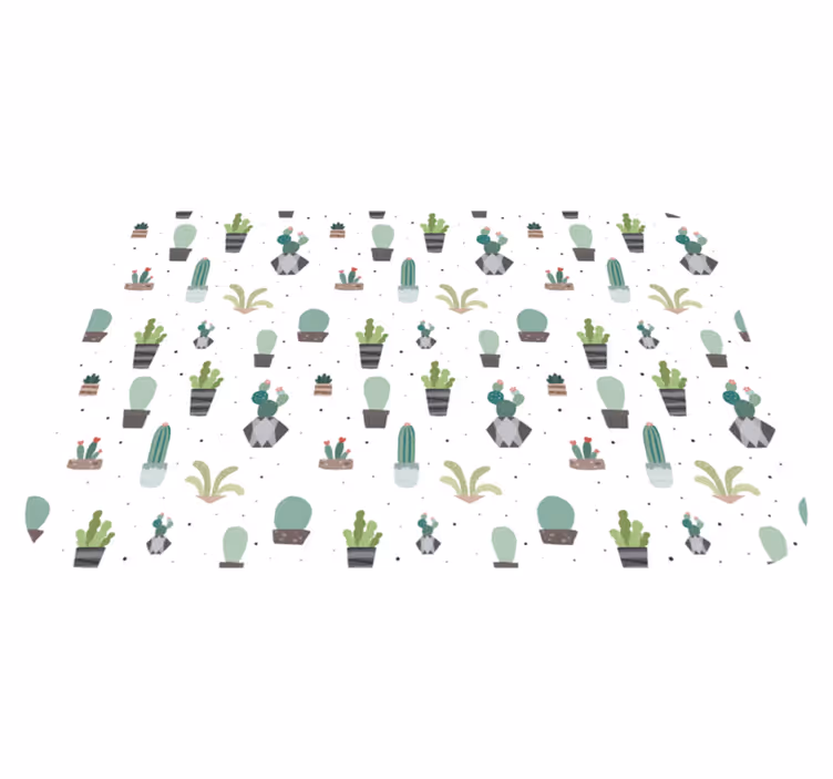 Cactus Pattern vinyl rug flowers - TenStickers