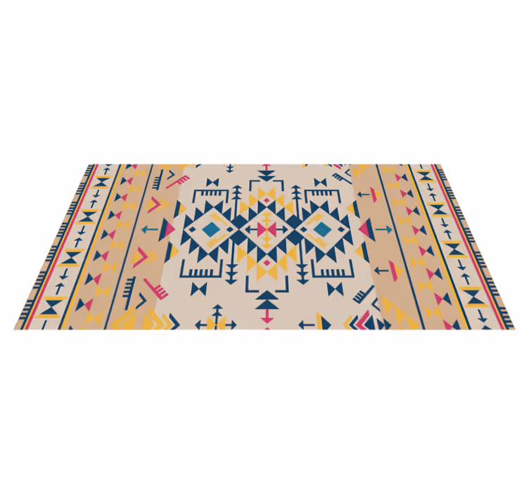 Geometric vinyl rug in geometric patterned decor - TenStickers