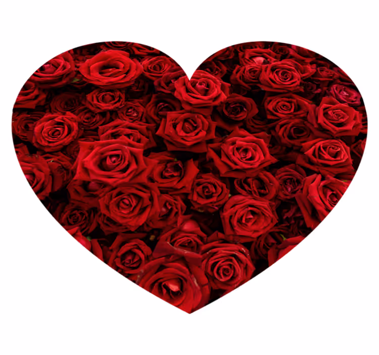 Heart-Shaped Romance vinyl rug flowers - TenStickers