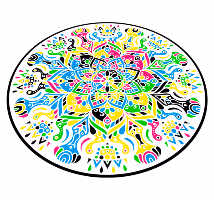 Vibrant mandala mandala vinyl rug - TenStickers