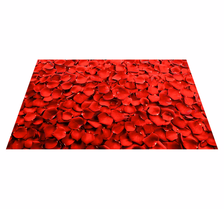 Red Petal Array vinyl rug flowers - TenStickers