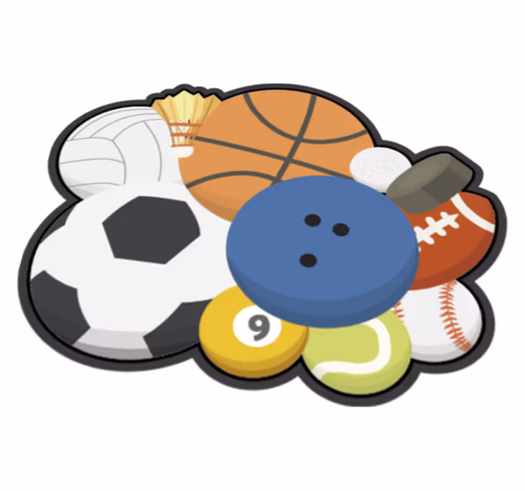 Sports Balls teen vinyl rug - TenStickers