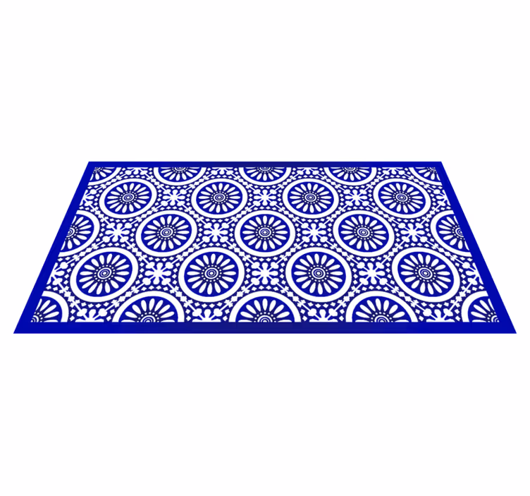Mandala vinyl rug with circular mandala design - TenStickers