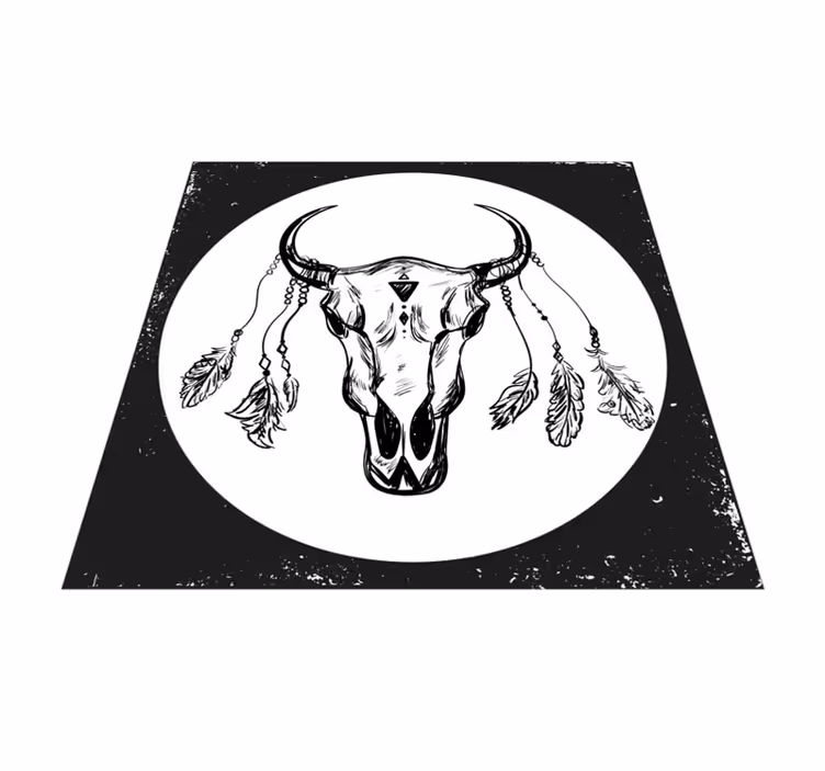 Bohemian Skull animal vinyl rug - TenStickers