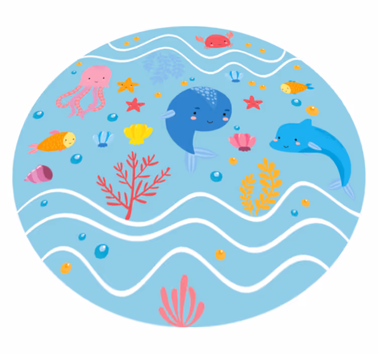 Oceanic Friends kids vinyl rug - TenStickers