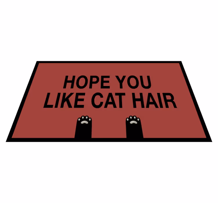 Cat Hair Humor custom vinyl rug - TenStickers