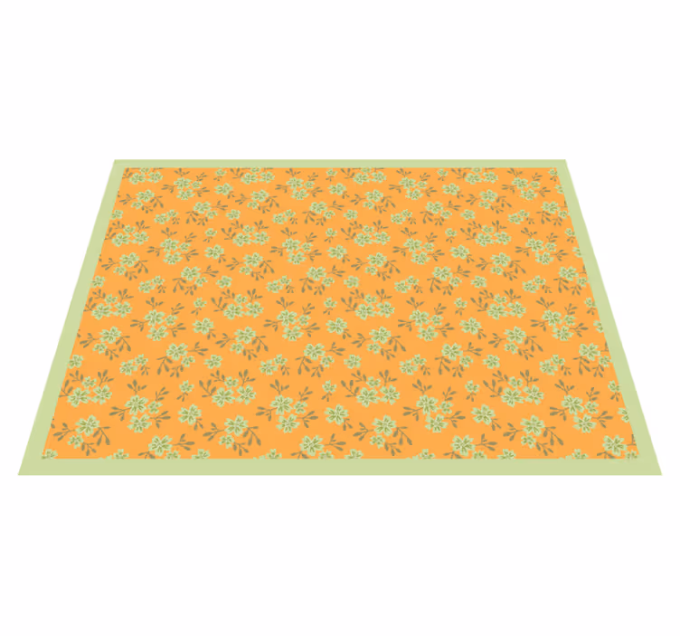 Floral Motif Surface vinyl rug flowers - TenStickers